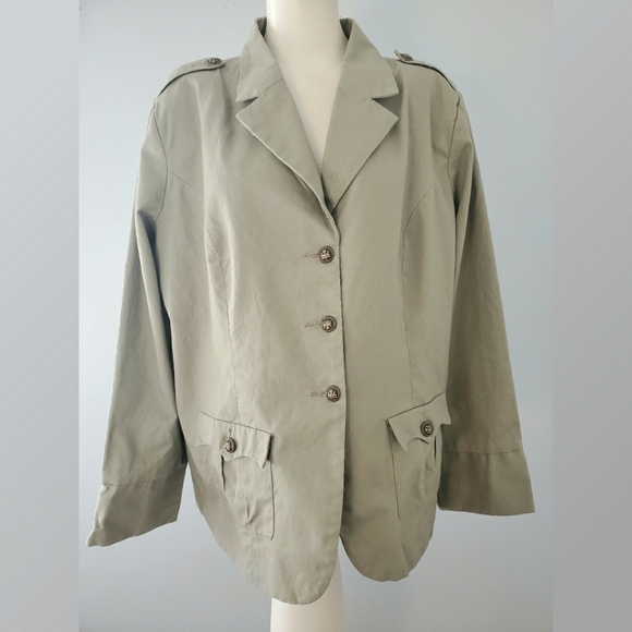 Twiggy London Army Green Blazer Plus Size - Picture 1 of 6